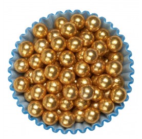 Sferici dorati 8mm | Biglie di zucchero decorative oro | Diamanti di Zucchero