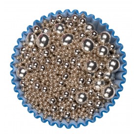Mix sferici argento | Sfere di zucchero per decorazioni eleganti | Diamanti di Zucchero