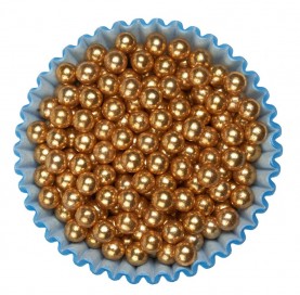 Sferici dorati 5mm | Biglie di zucchero decorative oro | Diamanti di Zucchero