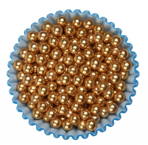 Sferici dorati 5mm | Biglie di zucchero decorative oro | Diamanti di Zucchero