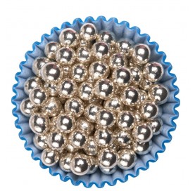 Sferici argentati 8mm | Sfere di zucchero decorative | Diamanti di Zucchero