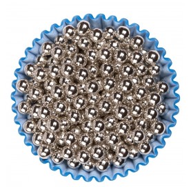 Sferici argentati 5mm | Sfere di zucchero decorative | Diamanti di Zucchero