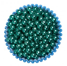 Sferici metallizzati cielo 5mm | Biglie di zucchero blu decorative | Diamanti di Zucchero