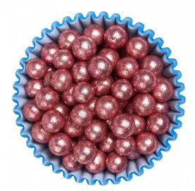 Sferici metallizzati rosa 8mm | Biglie di zucchero decorative | Diamanti di Zucchero