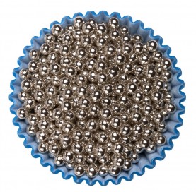 Sferici argentati 4mm | Sfere di zucchero decorative | Diamanti di Zucchero