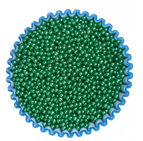 Sferici metallizzati verdi 2mm | Decorazioni dolci e torte | Diamanti di Zucchero
