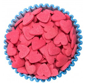 Cuoricini di zucchero rossi per decorazioni dolci - Diamanti di Zucchero