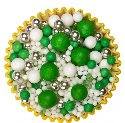 Smeraldo | Mix verde e argento per decorazioni dolci | Diamanti di Zucchero