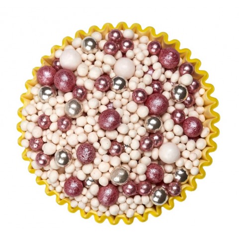 Granato | Mix perlate e metallizzate panna e bordeaux | Diamanti di Zucchero