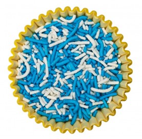 Cristal Cielo | Mini cilindri di zucchero celesti per decorazioni dolci | Diamanti di Zucchero