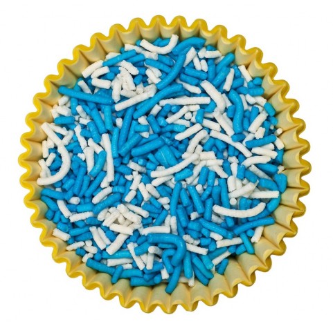 Cristal Cielo | Mini cilindri di zucchero celesti per decorazioni dolci | Diamanti di Zucchero