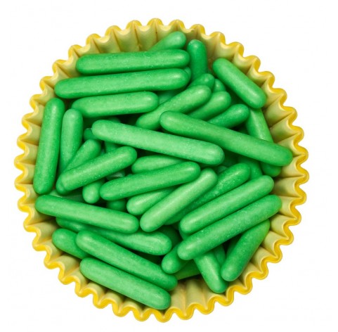Bastoncini verdi | Decorazioni di zucchero per dolci | Diamanti di Zucchero