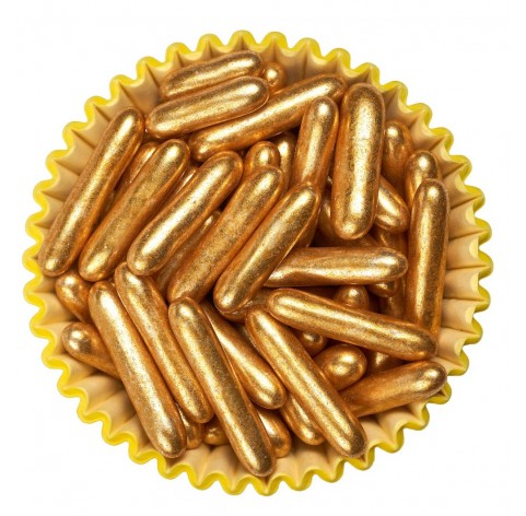 Bastoncini di zucchero dorati per decorazioni dolci | Diamanti di Zucchero