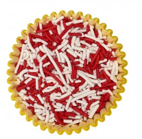Mini cilindri di zucchero Cristal Rosso per decorazioni torte | Diamanti di Zucchero