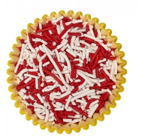Mini cilindri di zucchero Cristal Rosso per decorazioni torte | Diamanti di Zucchero