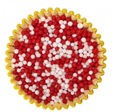 Piccole sfere di zucchero Diamant Rosso per decorazioni torte | Diamanti di Zucchero