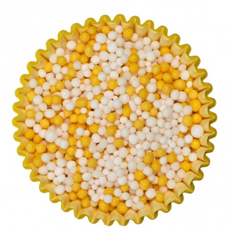 Piccole sfere di zucchero Diamant Giallo per decorazioni torte | Diamanti di Zucchero