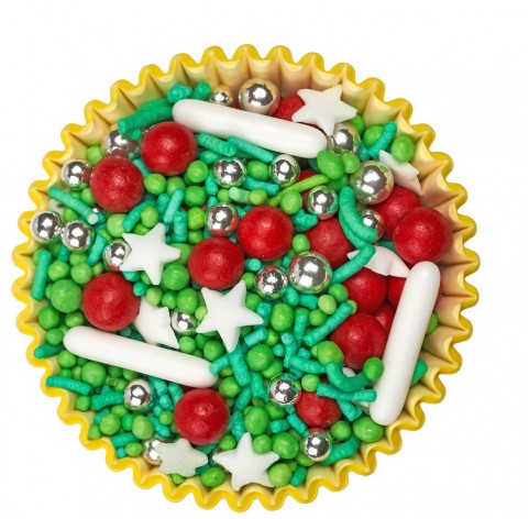 Zuccherini e Sprinkles Green Noel per Decorazioni Torte | Diamanti di Zucchero