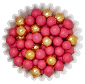 Golden Bordeaux | Sfere di zucchero bordeaux e oro - Diamanti di Zucchero