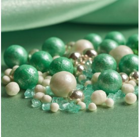 Sferici Perlati Verdi | Biglie decorative di zucchero | Diamanti di Zucchero