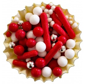 Pepper | Mix decorativo natalizio rosso e bianco | Diamanti di Zucchero