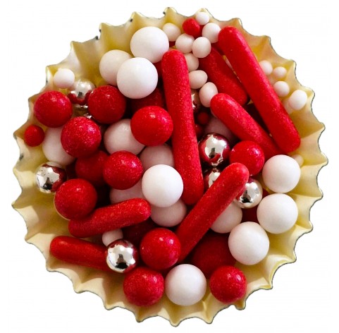 Pepper | Mix decorativo natalizio rosso e bianco | Diamanti di Zucchero
