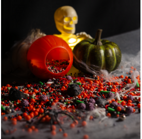 Zuccherini e sfere Black Orange per decorazioni torte | Diamanti di Zucchero