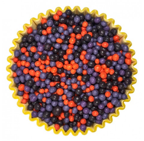Monparille nero-viola-arancio | Mix di zuccherini per Halloween | Diamanti di Zucchero