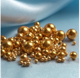 Sferici dorati 8mm | Biglie di zucchero decorative oro | Diamanti di Zucchero