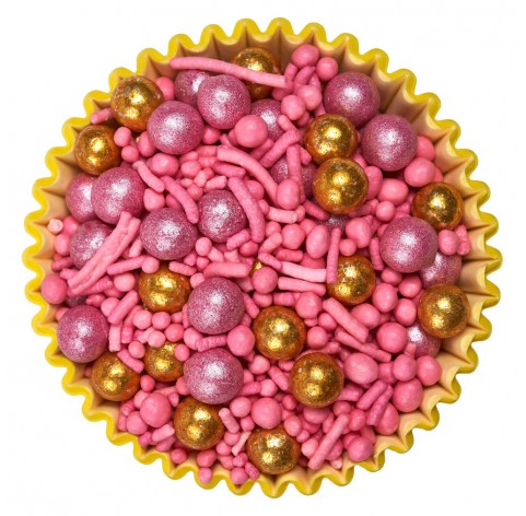 Gemma | Mix di sfere rosa e oro perlate e metallizzate | Diamanti di Zucchero
